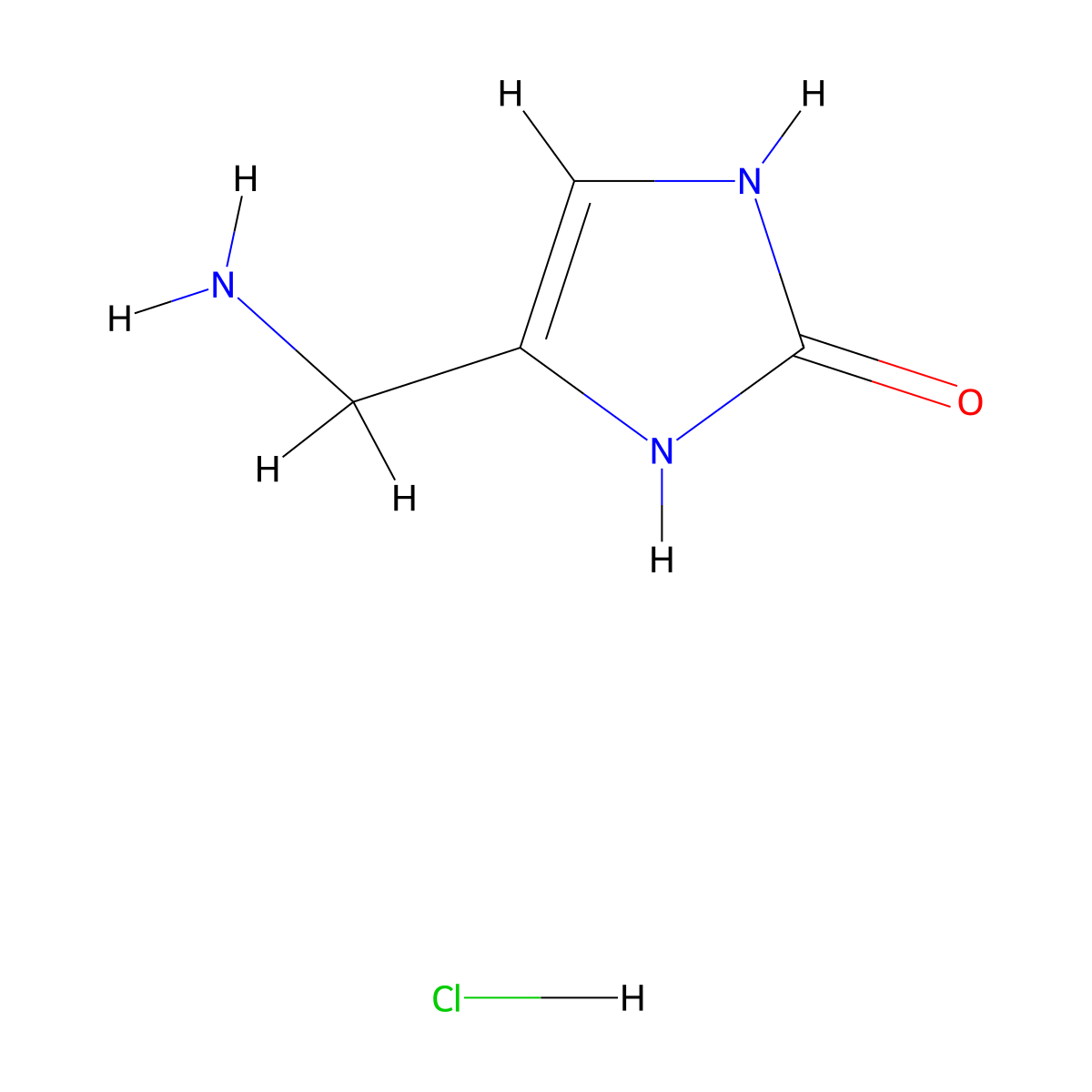 4-(Aminomethyl)-2,3-dihydro-1H-imidazol-2-one hydrochloride molecular structure, CAS 861594-99-2