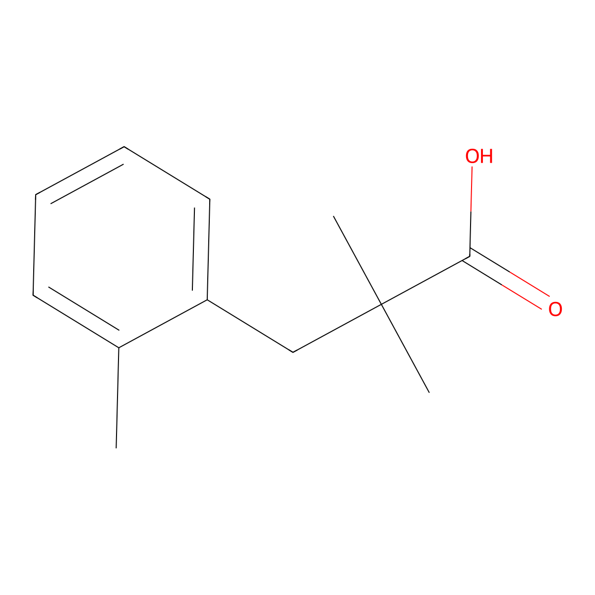 2,2-Dimethyl-3-(2-methylphenyl)propanoic acid molecular structure, CAS 861596-04-5