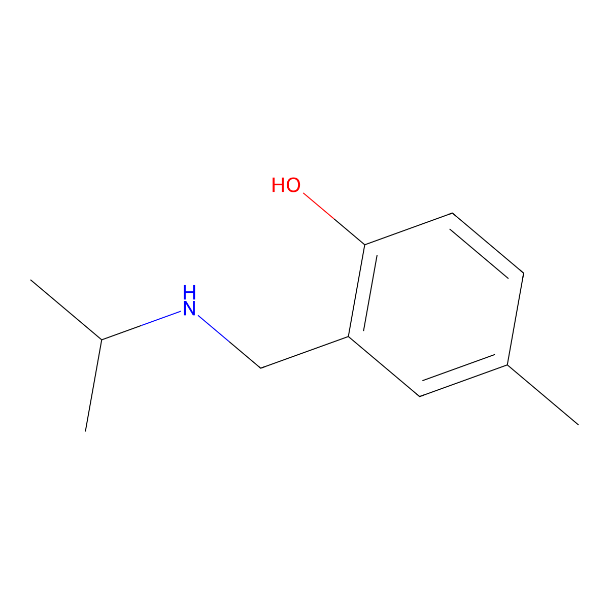 4-Methyl-2-{[(propan-2-yl)amino]methyl}phenol molecular structure, CAS 86160-68-1