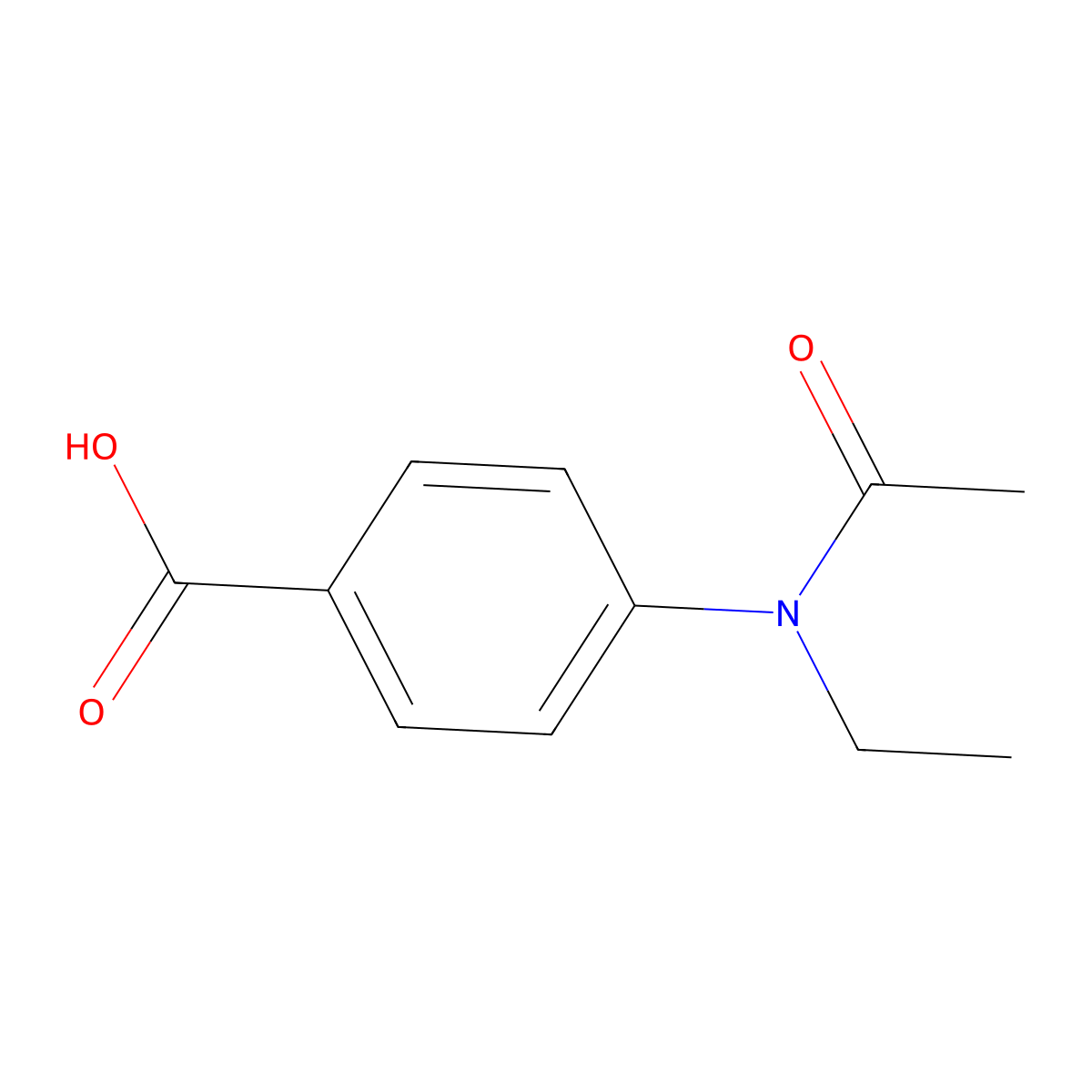 4-(N-ethylacetamido)benzoic acid molecular structure, CAS 861602-26-8