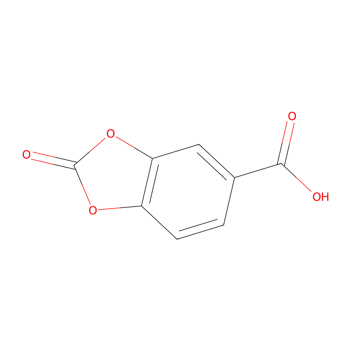 2-Oxo-1,3-dioxaindane-5-carboxylic acid molecular structure, CAS 861605-32-5