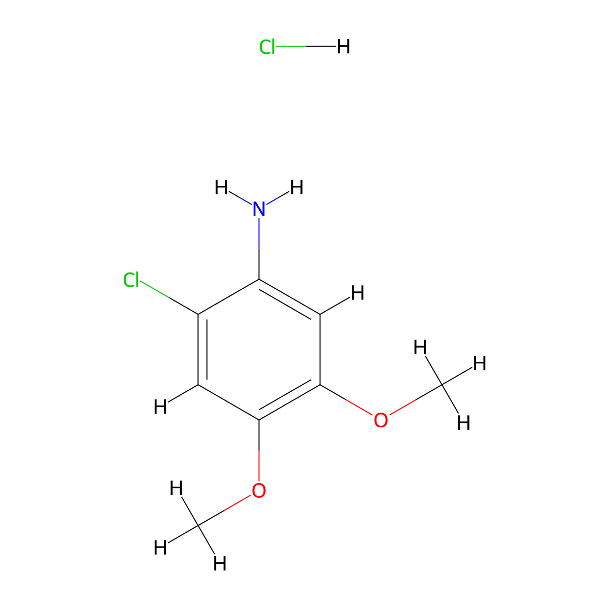 2-Chloro-4,5-dimethoxyaniline hydrochloride molecular structure, CAS 861609-76-9