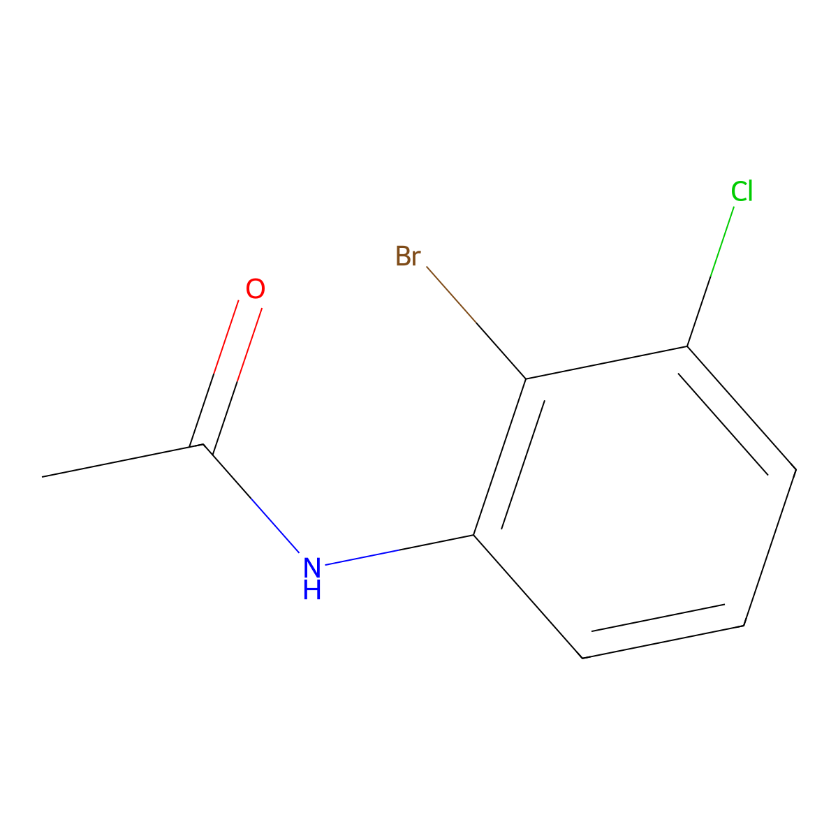 N-(2-bromo-3-chlorophenyl)acetamide molecular structure, CAS 861613-75-4