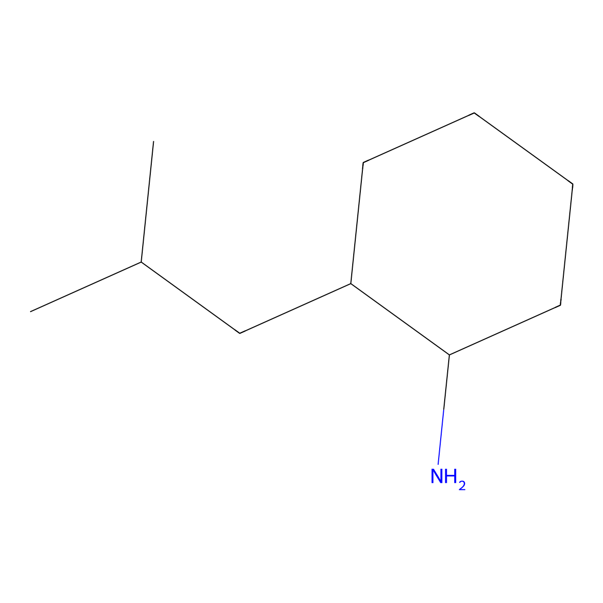 2-(2-Methylpropyl)cyclohexan-1-amine molecular structure, CAS 861617-64-3