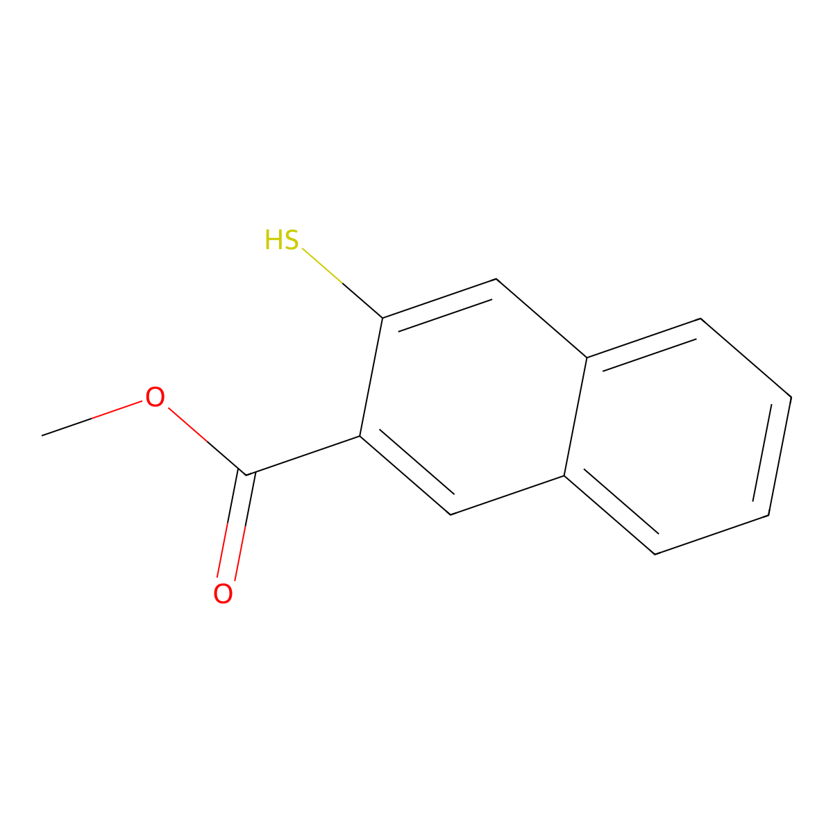 Methyl 3-sulfanylnaphthalene-2-carboxylate molecular structure, CAS 86163-64-6