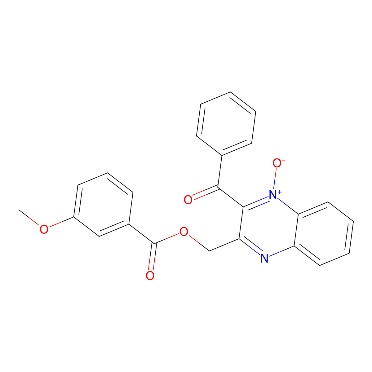 (3-Benzoyl-4-oxidoquinoxalin-4-ium-2-yl)methyl 3-methoxybenzoate molecular structure, CAS 861652-05-3