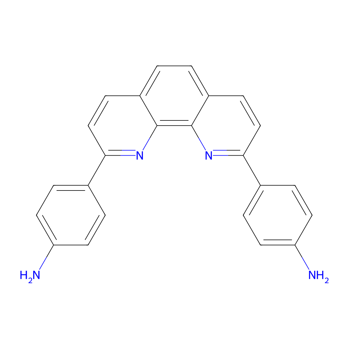 4,4'-(1,10-Phenanthroline-2,9-diyl)dianiline molecular structure, CAS 861659-70-3