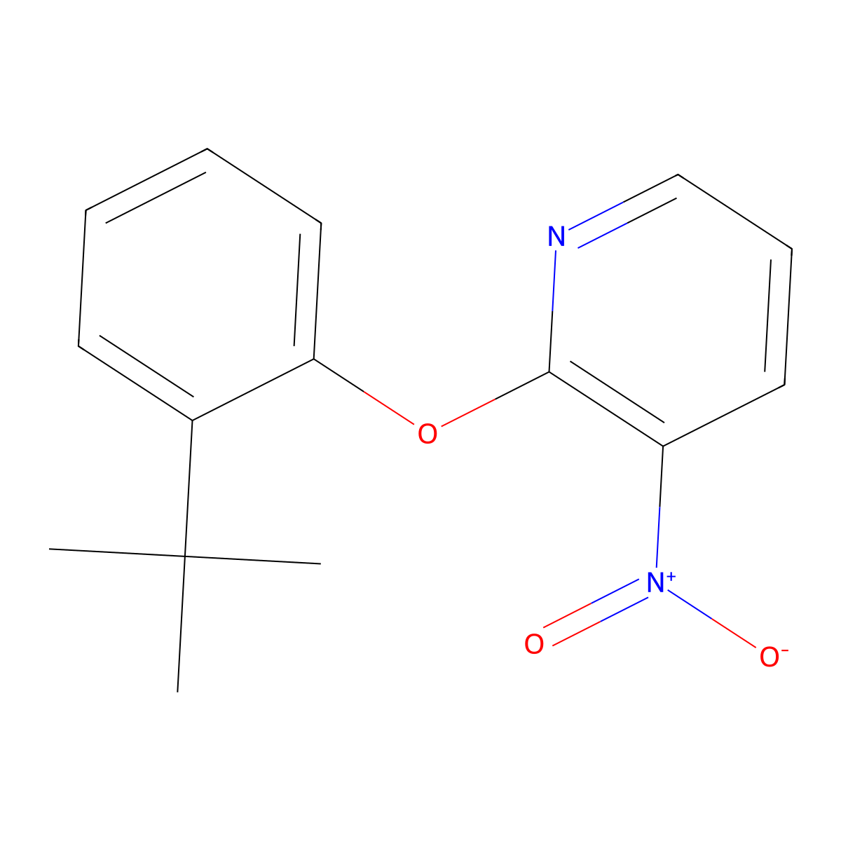 Pyridine, 2-[2-(1,1-dimethylethyl)phenoxy]-3-nitro- molecular structure, CAS 861673-67-8
