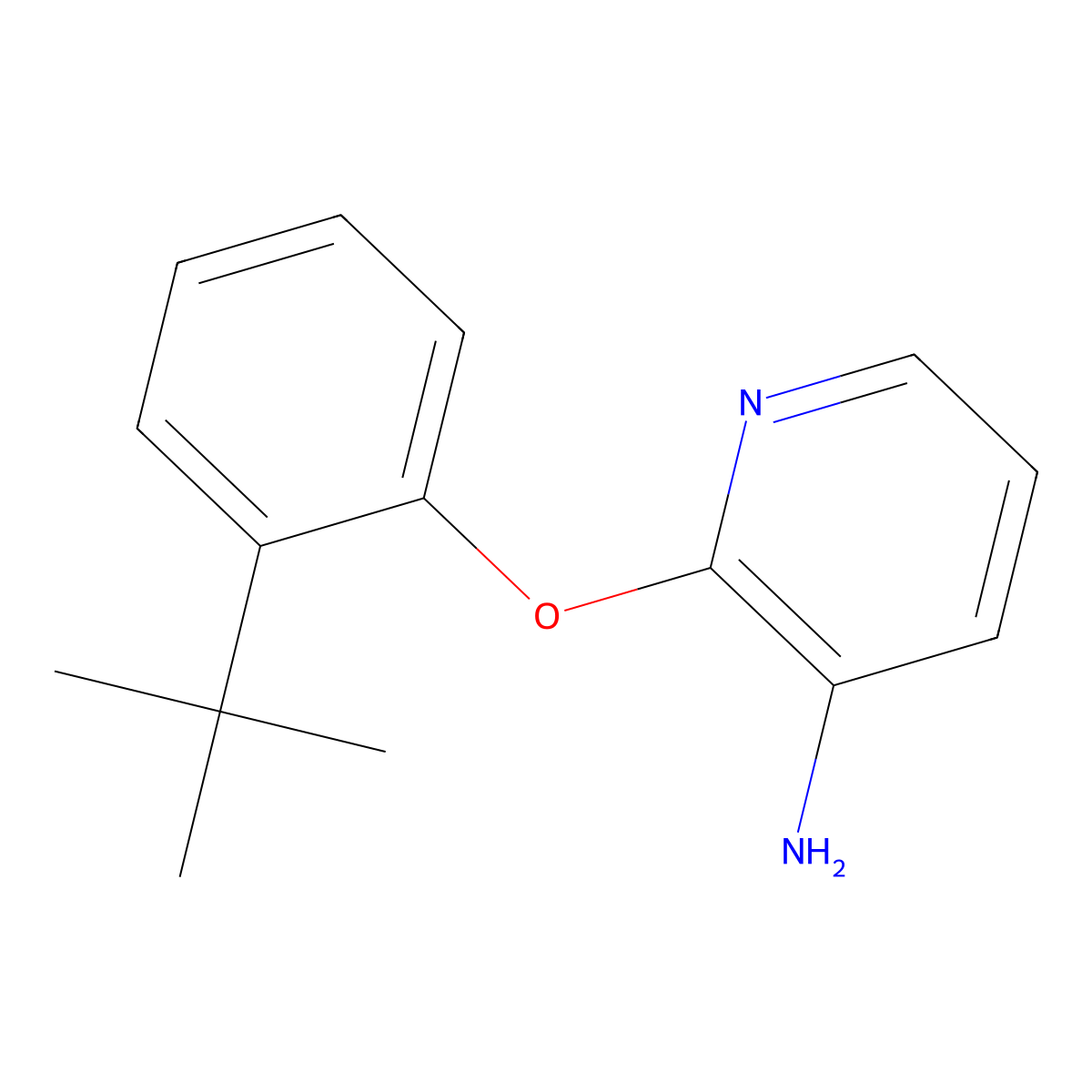 2-(2-Tert-butylphenoxy)pyridin-3-amine molecular structure, CAS 861673-68-9