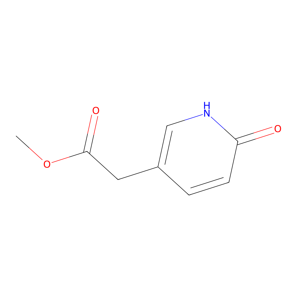 Methyl 2-(6-oxo-1,6-dihydropyridin-3-yl)acetate molecular structure, CAS 861674-49-9