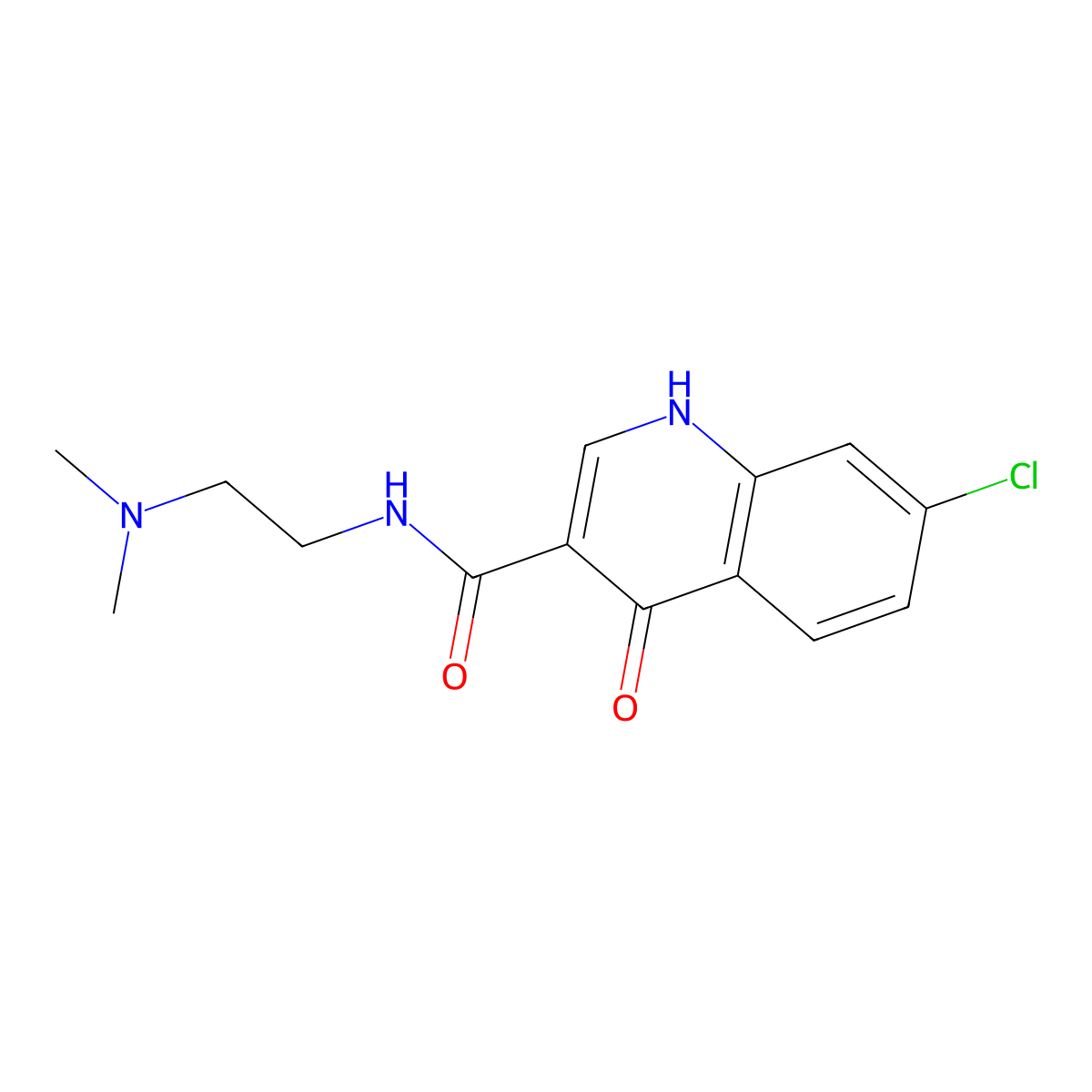 7-chloro-N-[2-(dimethylamino)ethyl]-4-hydroxyquinoline-3-carboxamide molecular structure, CAS 861675-83-4