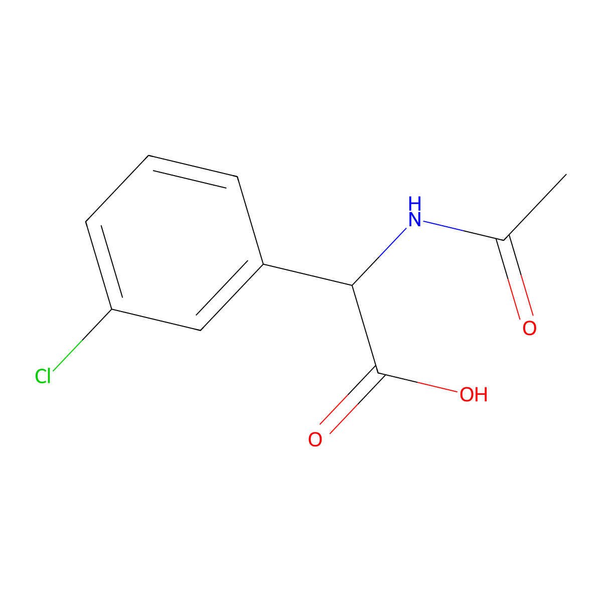 (2S)-2-(3-chlorophenyl)-2-acetamidoacetic acid molecular structure, CAS 86169-27-9