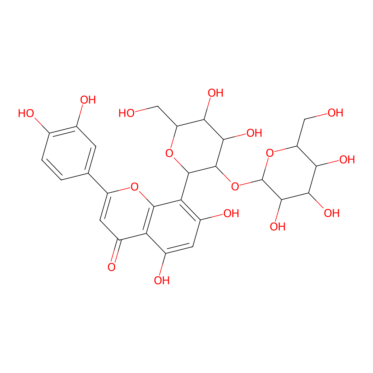 8-((2S,3R,4S,5S,6R)-4,5-Dihydroxy-6-(hydroxymethyl)-3-(((2R,3S,4R,5S,6S)-3,4,5-trihydroxy-6-(hydroxymethyl)tetrahydro-2H-pyran-2-yl)oxy)tetrahydro-2H-pyran-2-yl)-2-(3,4-dihydroxyphenyl)-5,7-dihydroxy-4H-chromen-4-one molecular structure, CAS 861691-37-4