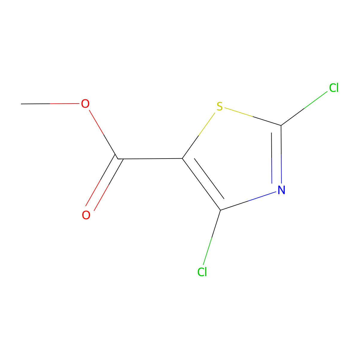 Methyl 2,4-dichloro-1,3-thiazole-5-carboxylate molecular structure, CAS 861708-66-9