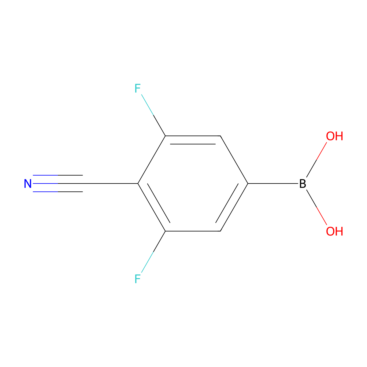 (4-Cyano-3,5-difluorophenyl)boronic acid molecular structure, CAS 861710-03-4