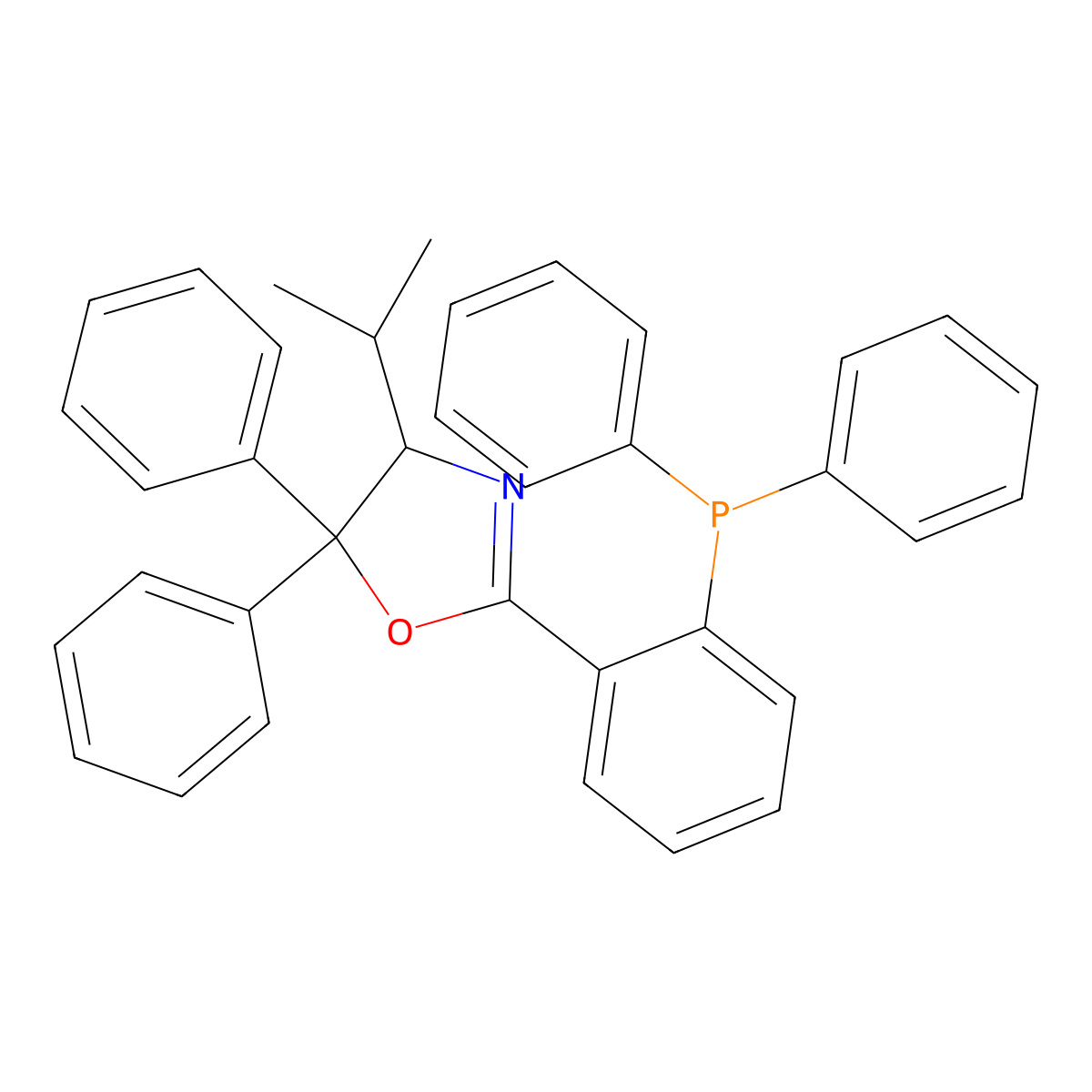 (S)-2-(2-(Diphenylphosphanyl)phenyl)-4-isopropyl-5,5-diphenyl-4,5-dihydrooxazole molecular structure, CAS 861718-64-1