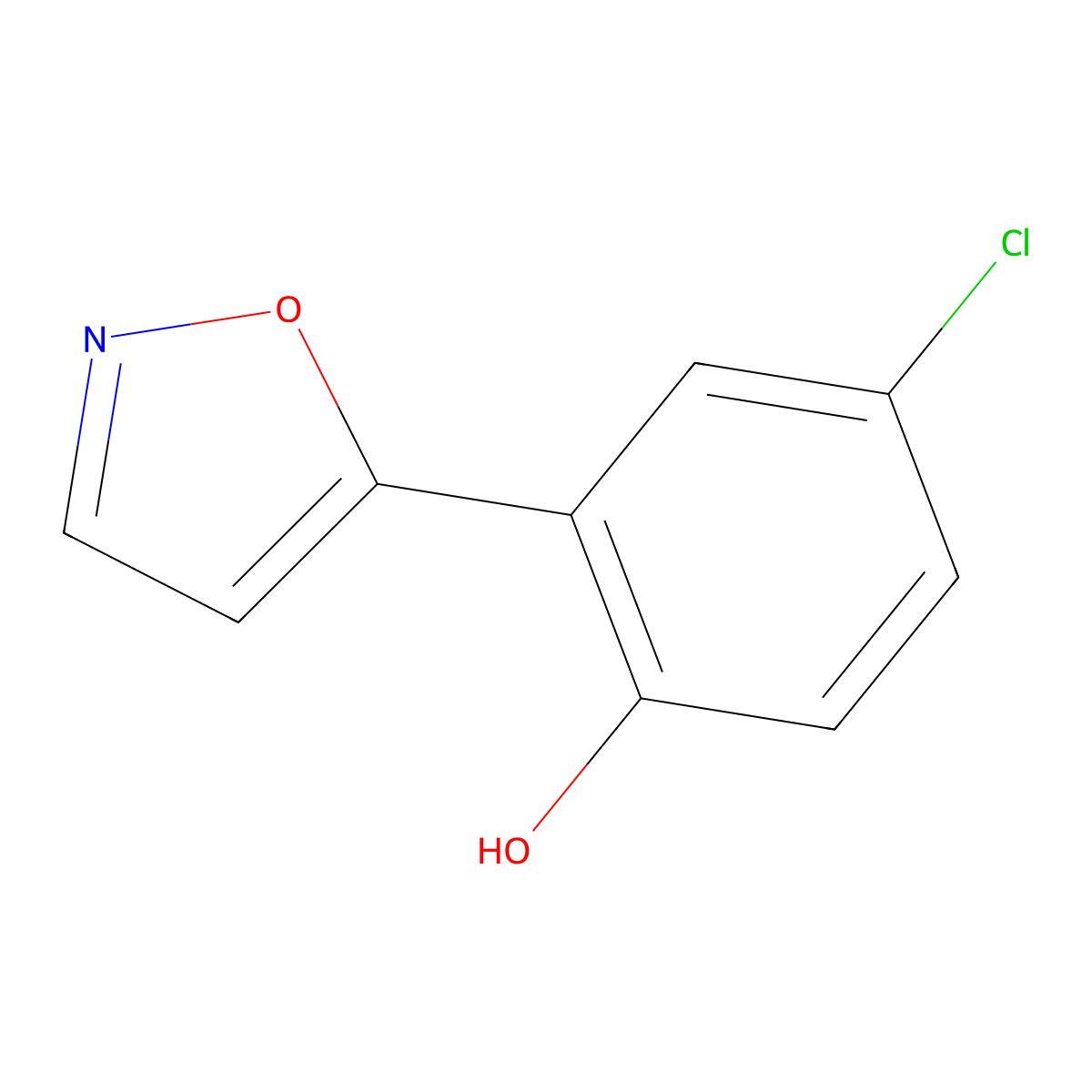 4-Chloro-2-(5-isoxazolyl)phenol molecular structure, CAS 86176-56-9