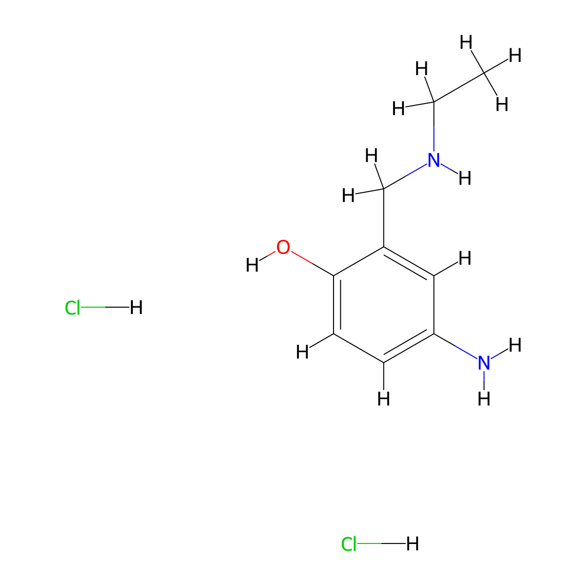 2-[(Ethylamino)methyl]-4-aminophenol dihydrochloride molecular structure, CAS 86177-06-2