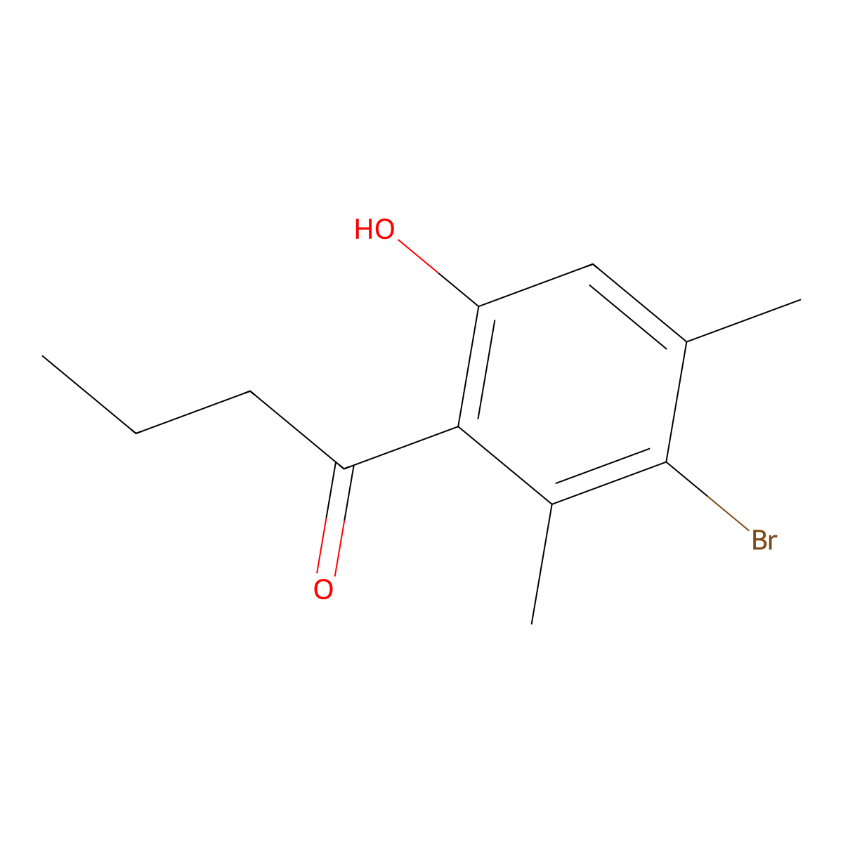 1-(3-Bromo-6-hydroxy-2,4-dimethylphenyl)butan-1-one molecular structure, CAS 861777-30-2