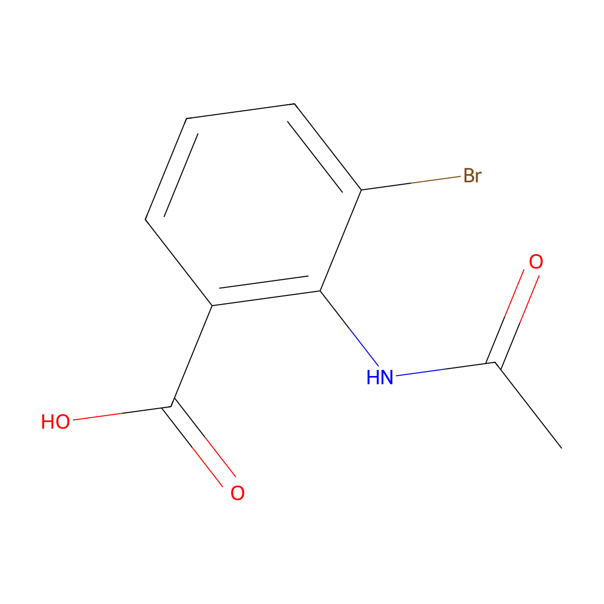 3-Bromo-2-acetamidobenzoic acid molecular structure, CAS 861791-77-7
