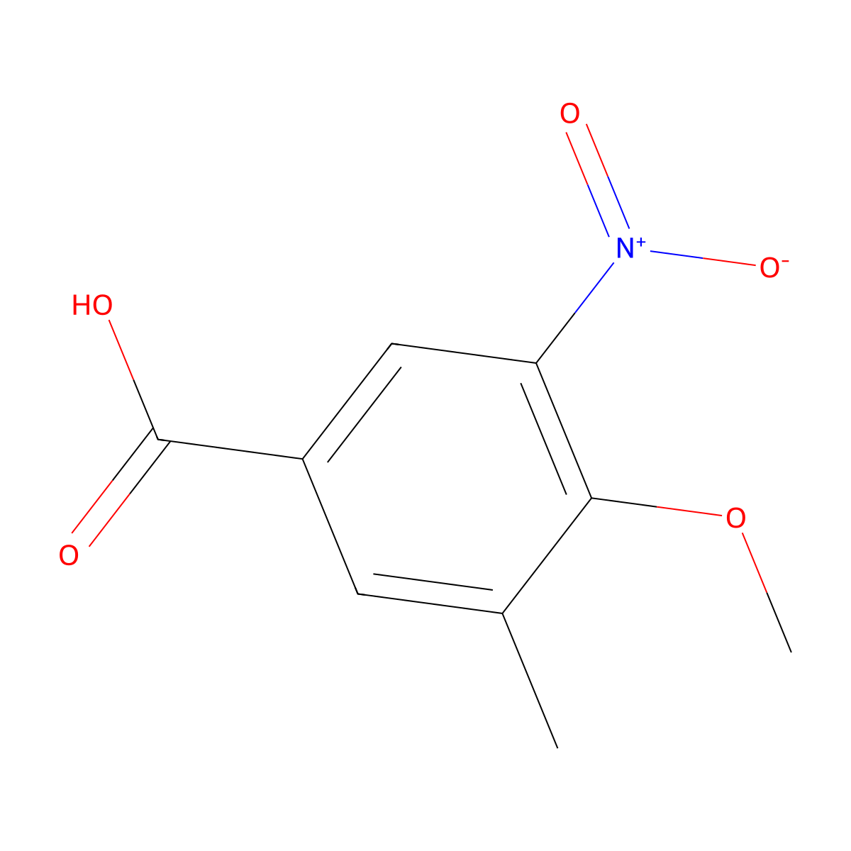 4-Methoxy-3-methyl-5-nitrobenzoic acid molecular structure, CAS 861792-46-3