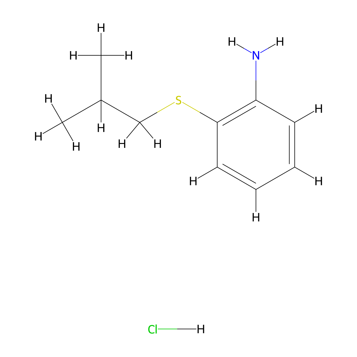 2-(Isobutylthio)aniline hydrochloride molecular structure, CAS 861793-07-9