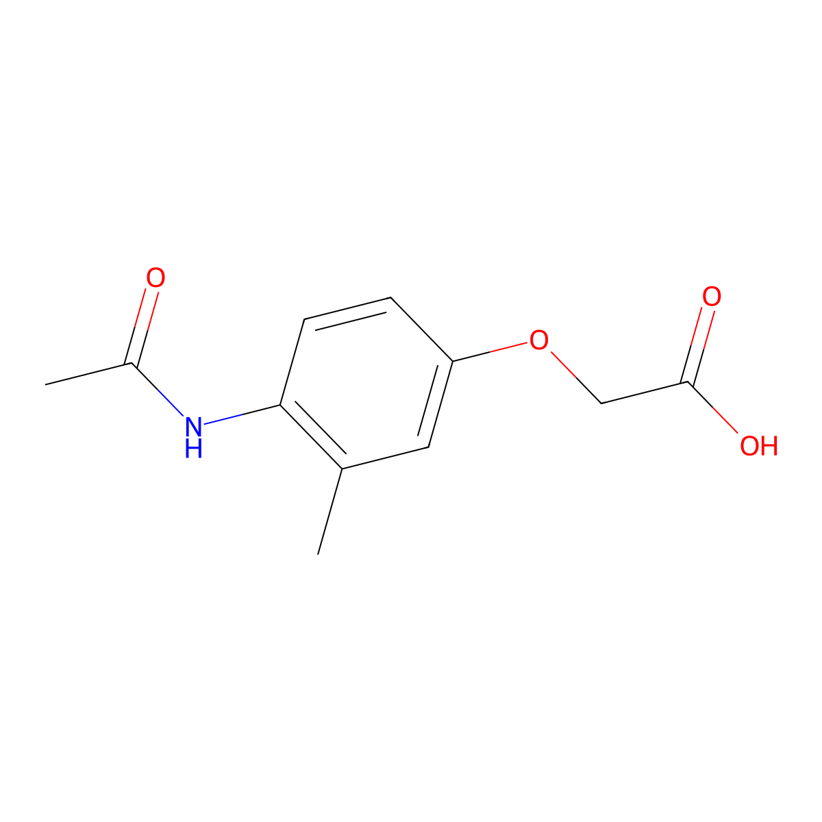 (4-Acetylamino-3-methyl-phenoxy)-acetic acid molecular structure, CAS 861797-25-3