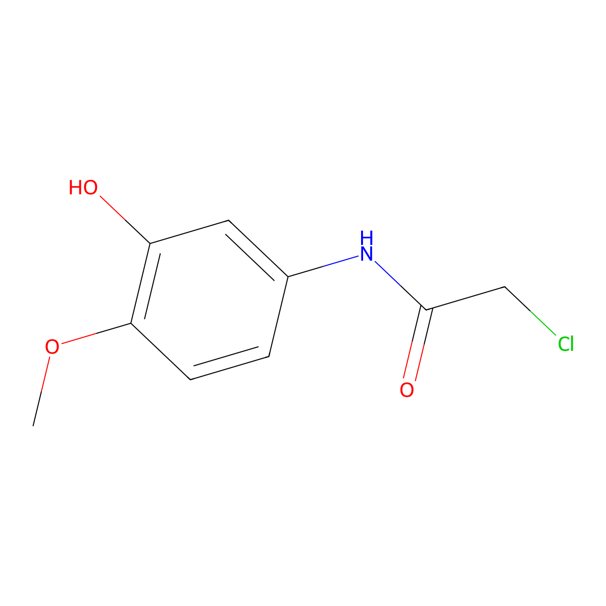 2-chloro-N-(3-hydroxy-4-methoxyphenyl)acetamide molecular structure, CAS 861797-57-1