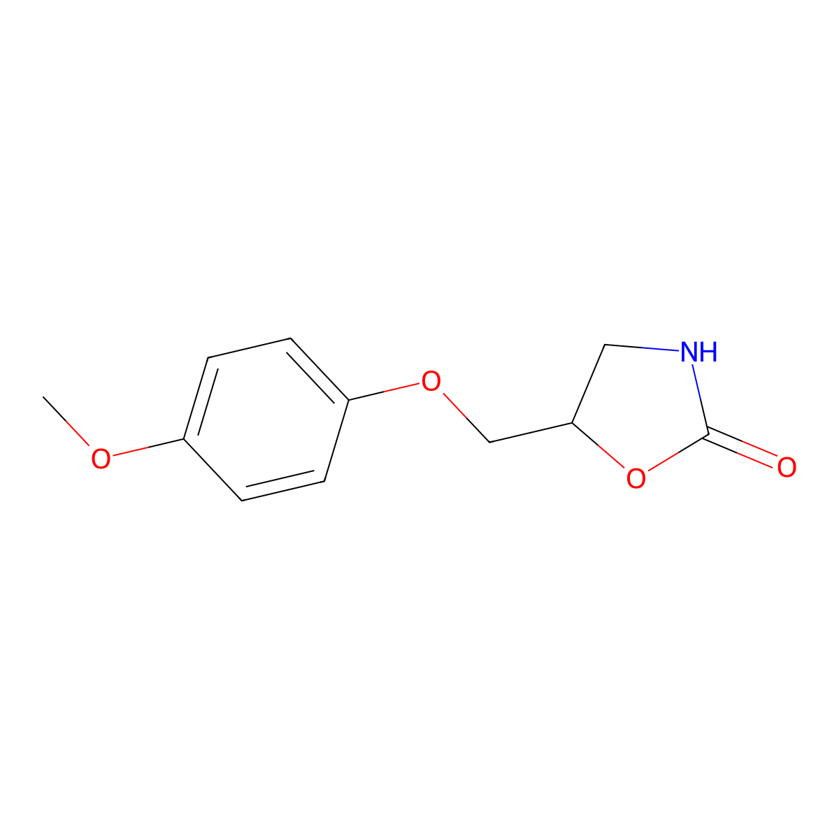 5-((4-Methoxyphenoxy)methyl)-2-oxazolidinone molecular structure, CAS 86181-90-0