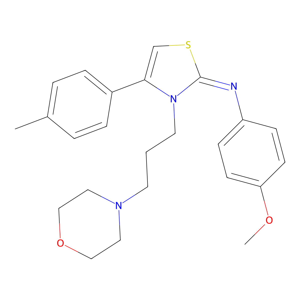 4-methoxy-N-[(2Z)-4-(4-methylphenyl)-3-[3-(morpholin-4-yl)propyl]-1,3-thiazol-2(3H)-ylidene]aniline molecular structure, CAS 861815-04-5