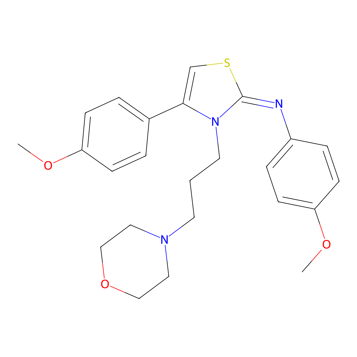 (Z)-4-methoxy-N-(4-(4-methoxyphenyl)-3-(3-morpholinopropyl)thiazol-2(3H)-ylidene)aniline molecular structure, CAS 861815-06-7