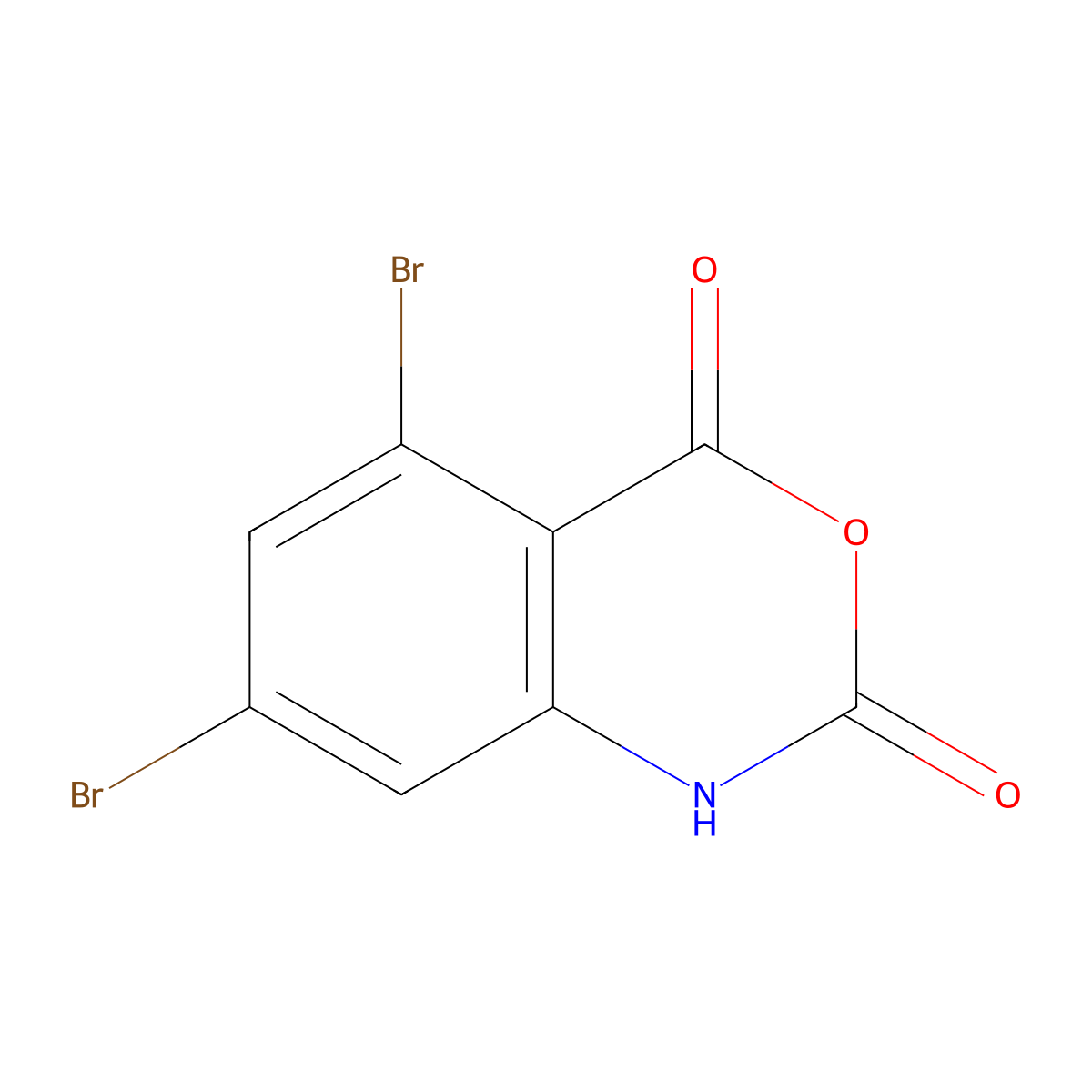 5,7-Dibromo-1H-benzo[d][1,3]oxazine-2,4-dione molecular structure, CAS 861818-00-0