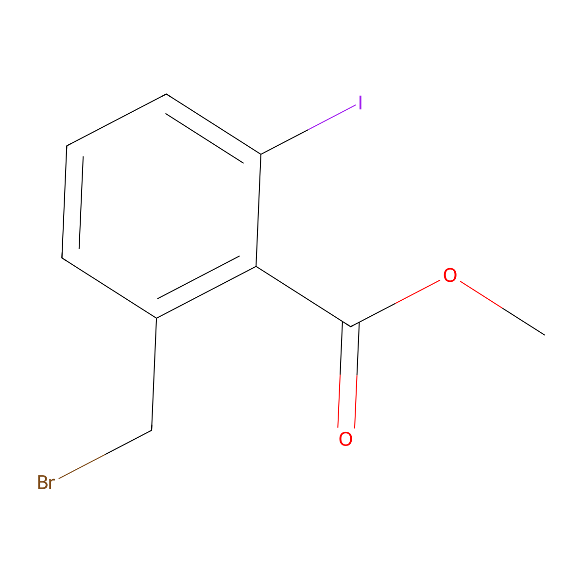 Methyl 2-(bromomethyl)-6-iodobenzoate molecular structure, CAS 861840-51-9