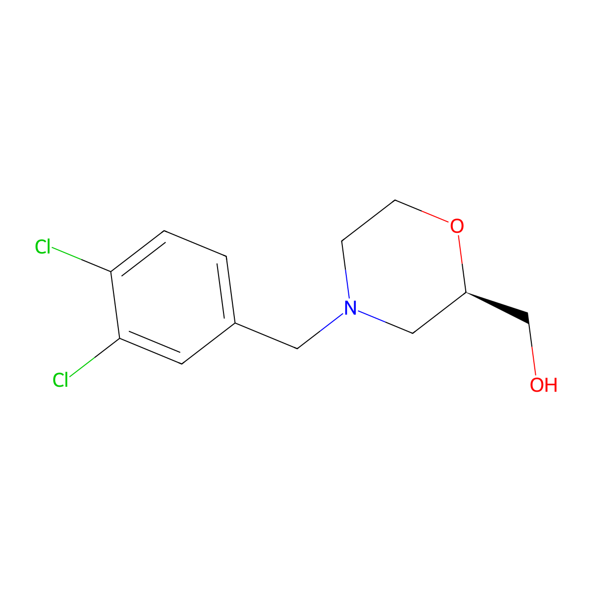 (R)-(4-(3,4-Dichlorobenzyl)morpholin-2-yl)methanol molecular structure, CAS 861848-98-8