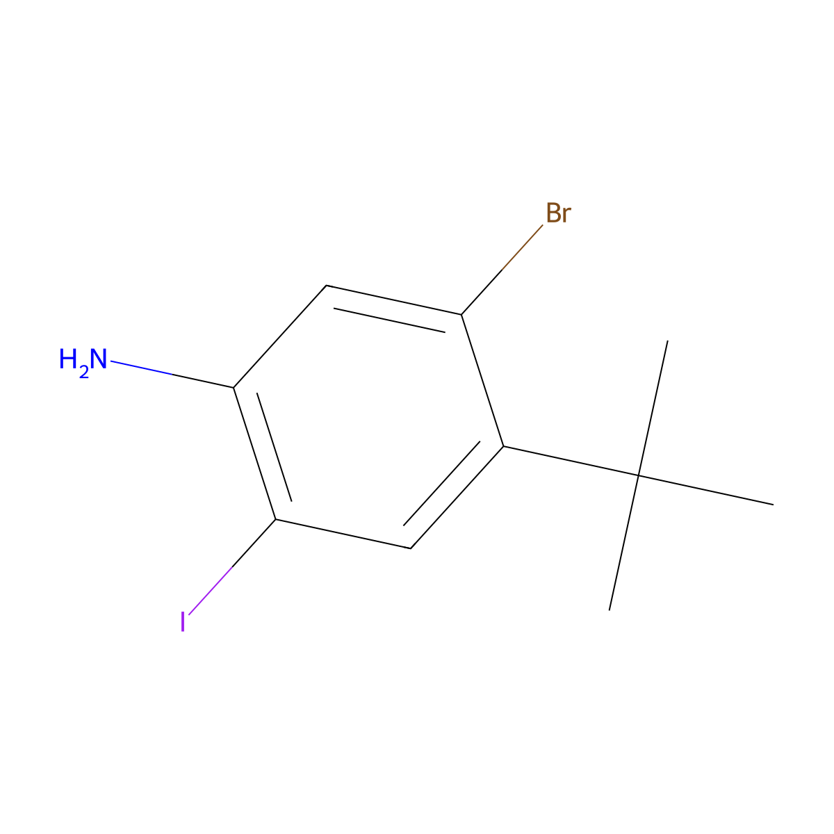 5-Bromo-4-(1,1-dimethylethyl)-2-iodobenzenamine molecular structure, CAS 861858-26-6