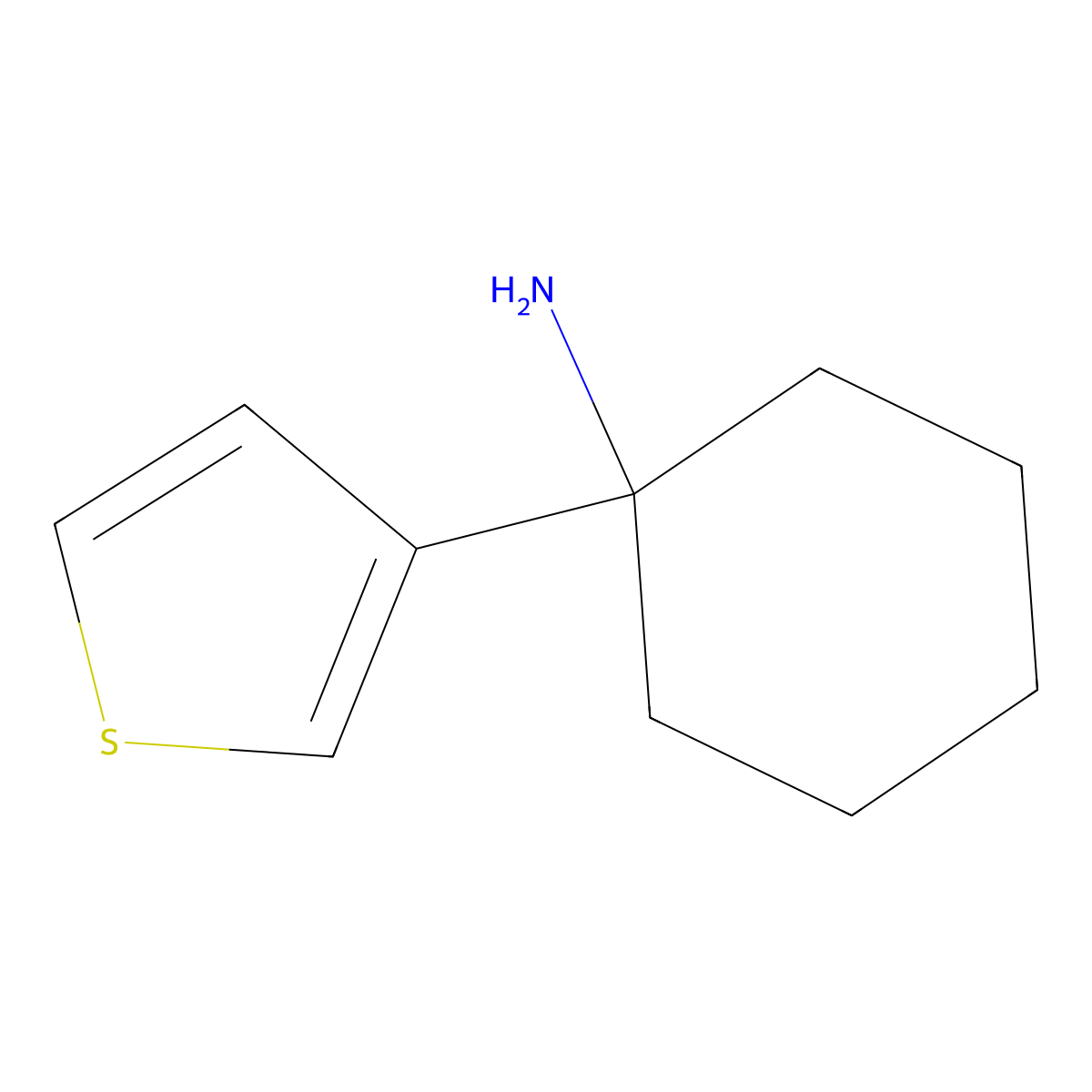 1-(Thiophen-3-yl)cyclohexan-1-amine molecular structure, CAS 861858-82-4