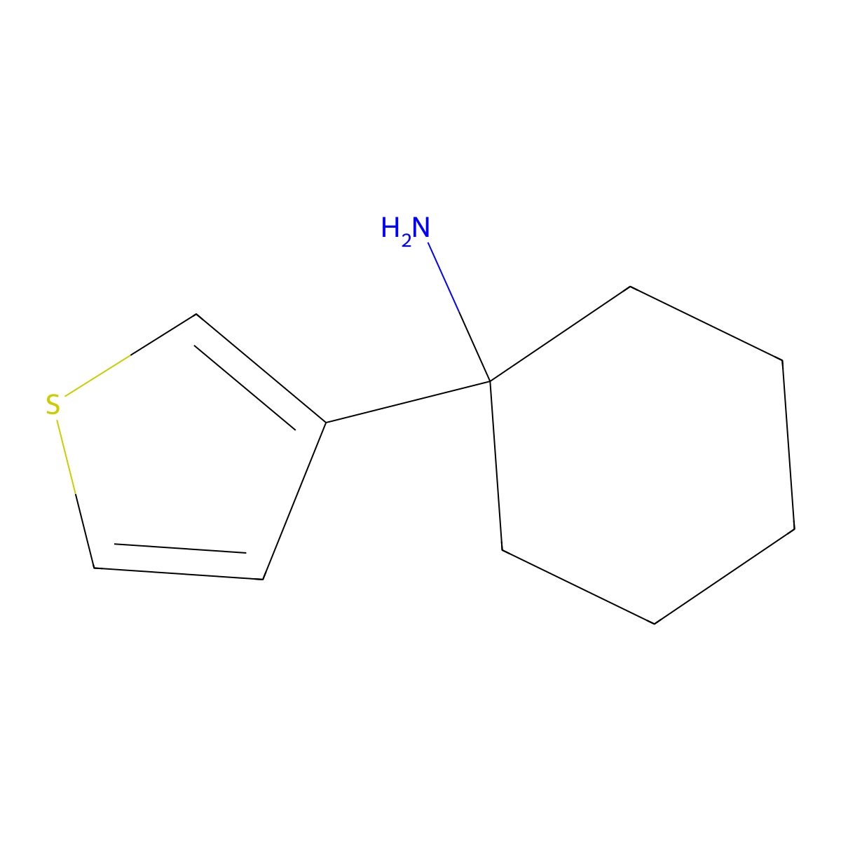 1-(Thiophen-3-yl)cyclohexan-1-amine molecular structure, CAS 861858-82-4