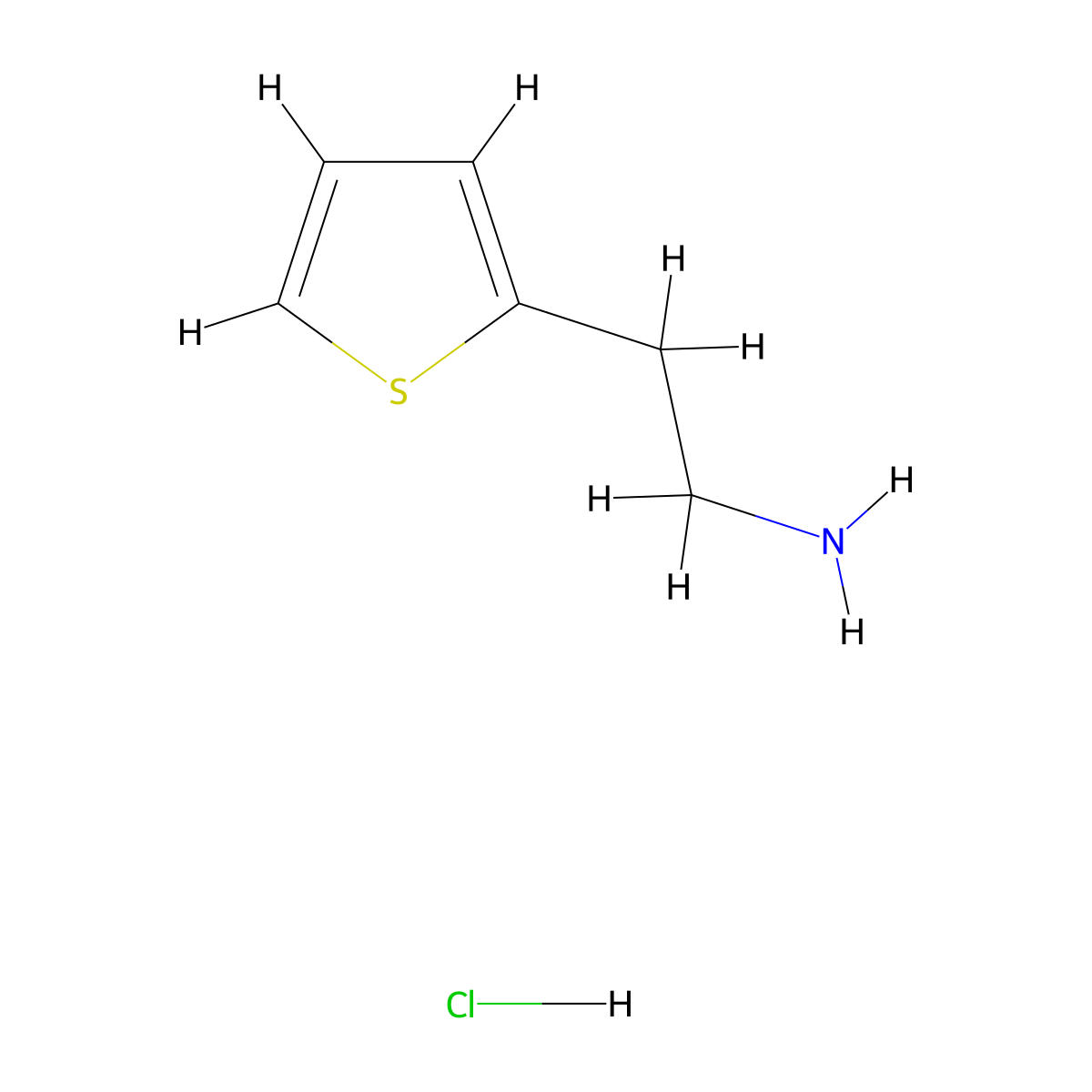 2-Thiopheneethylamine, hydrochloride molecular structure, CAS 86188-24-1