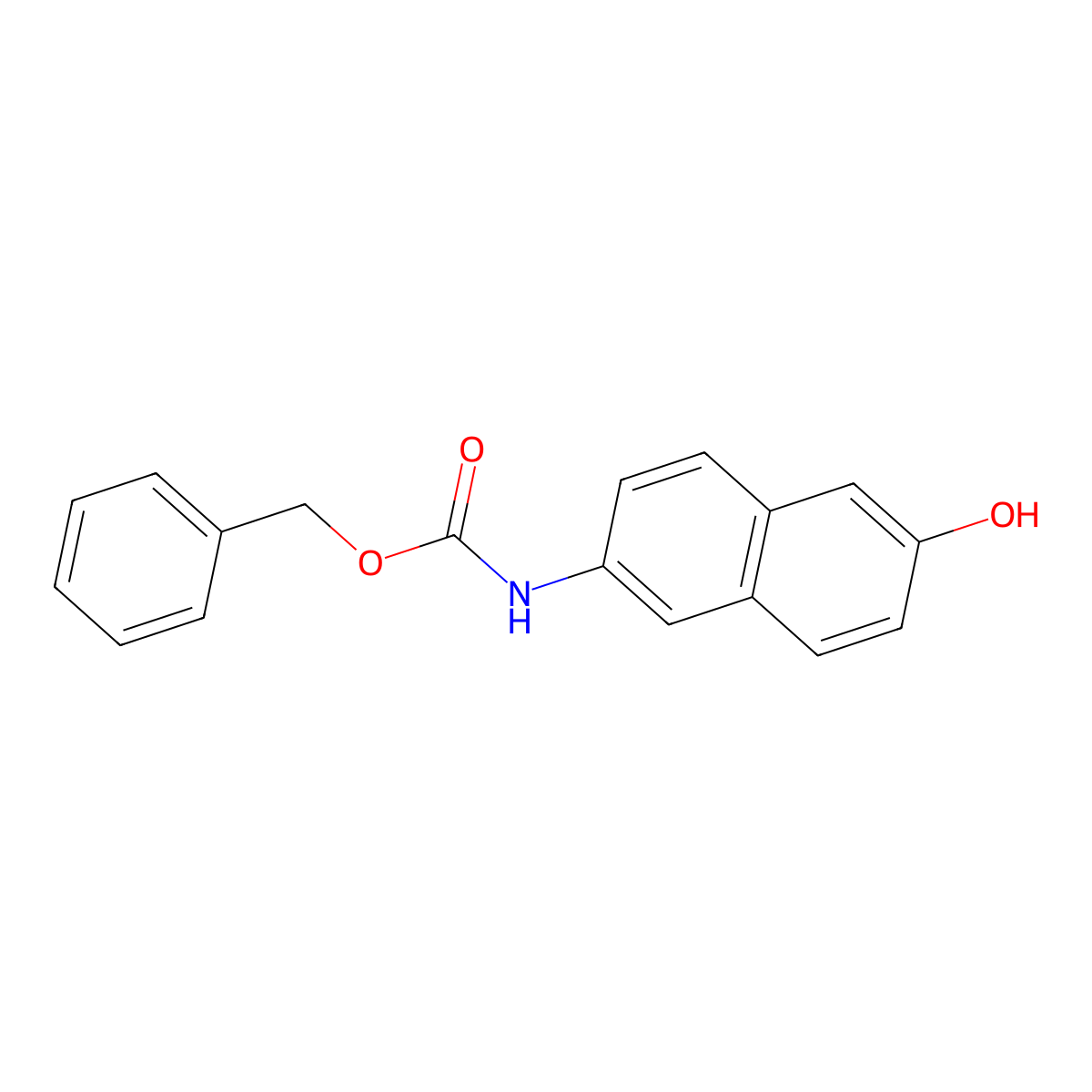 benzyl N-(6-hydroxynaphthalen-2-yl)carbamate molecular structure, CAS 861880-52-6