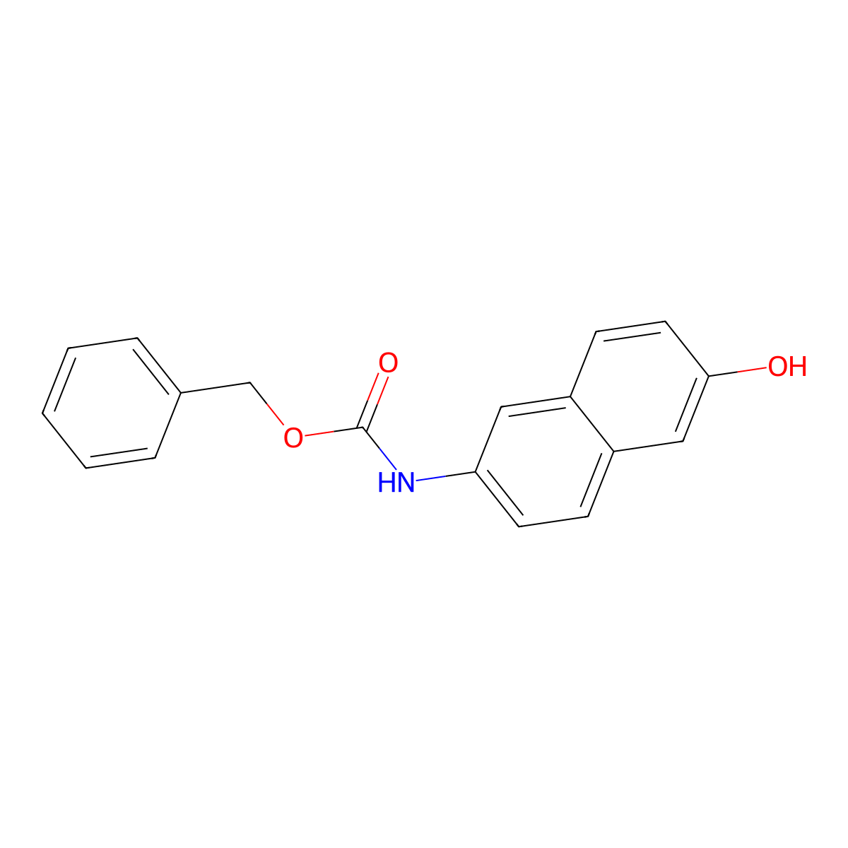 benzyl N-(6-hydroxynaphthalen-2-yl)carbamate molecular structure, CAS 861880-52-6