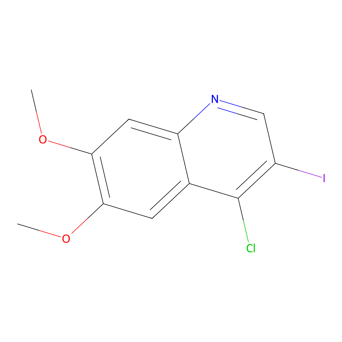 4-chloro-3-iodo-6,7-dimethoxyQuinoline molecular structure, CAS 861880-83-3