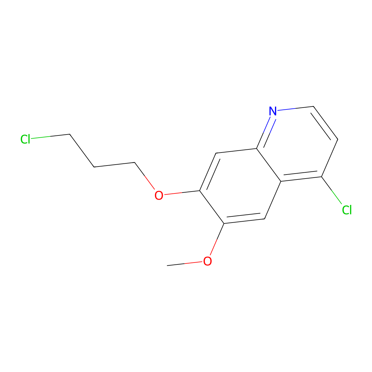 4-Chloro-7-(3-chloropropoxy)-6-methoxyquinoline molecular structure, CAS 861881-04-1