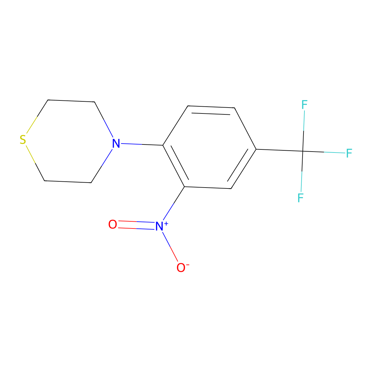 4-[2-Nitro-4-(trifluoromethyl)phenyl]thiomorpholine molecular structure, CAS 861881-07-4