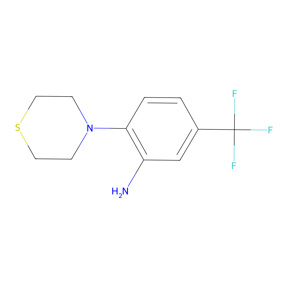 2-(Thiomorpholin-4-yl)-5-(trifluoromethyl)aniline molecular structure, CAS 861881-10-9