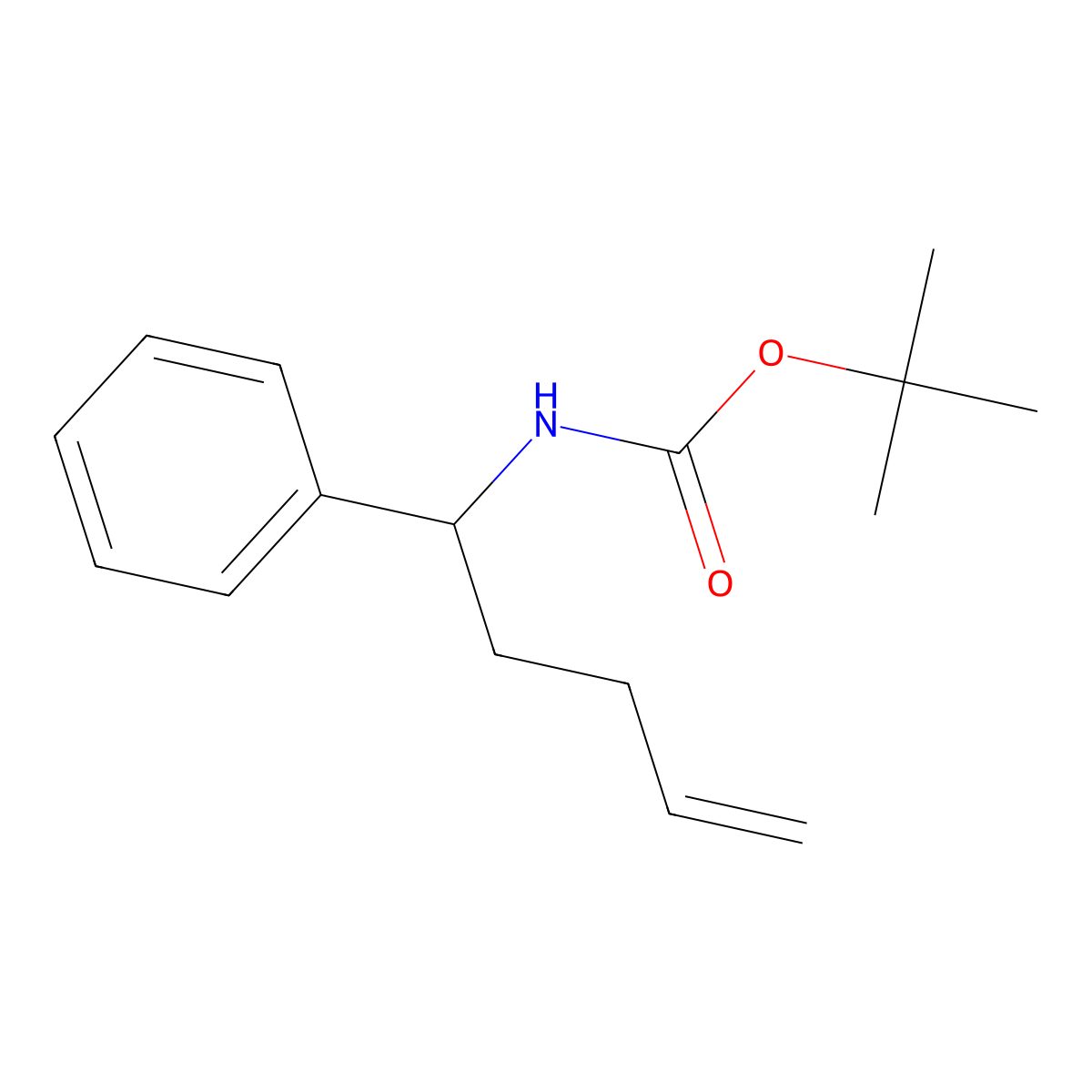 tert-butyl N-(1-phenylpent-4-en-1-yl)carbamate molecular structure, CAS 861882-42-0