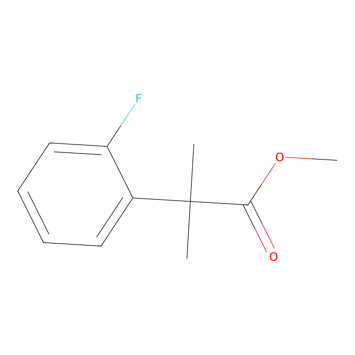 Methyl 2-(2-fluorophenyl)-2-methylpropanoate molecular structure, CAS 861901-19-1