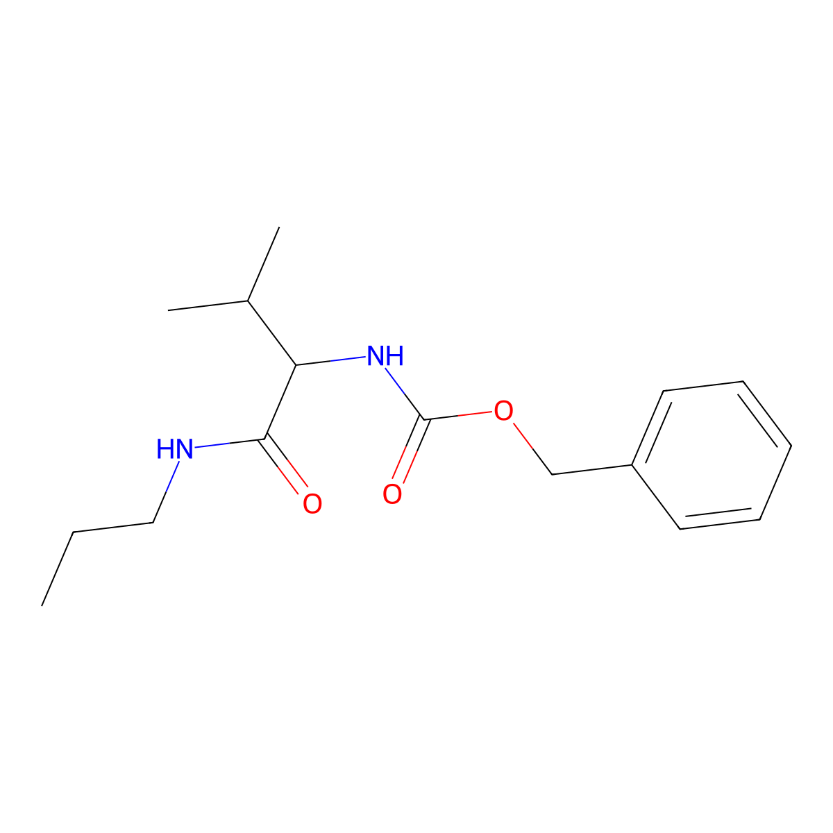 (S)-Benzyl (3-methyl-1-oxo-1-(propylamino)butan-2-yl)carbamate molecular structure, CAS 861904-21-4