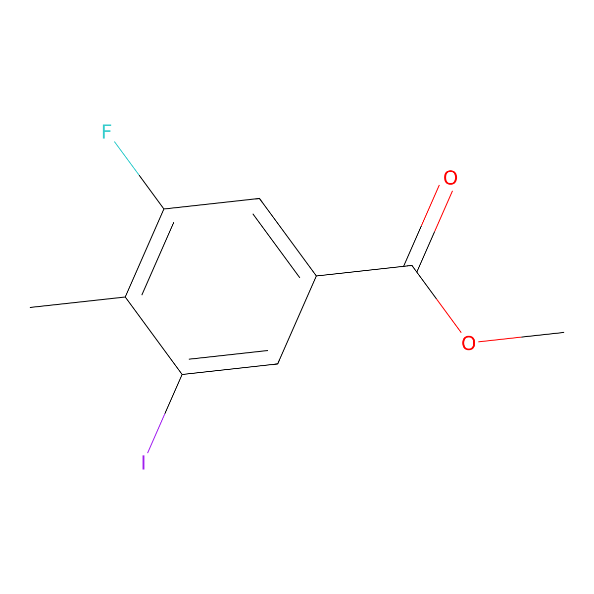 Benzoic acid, 3-fluoro-5-iodo-4-methyl-, methyl ester molecular structure, CAS 861905-21-7
