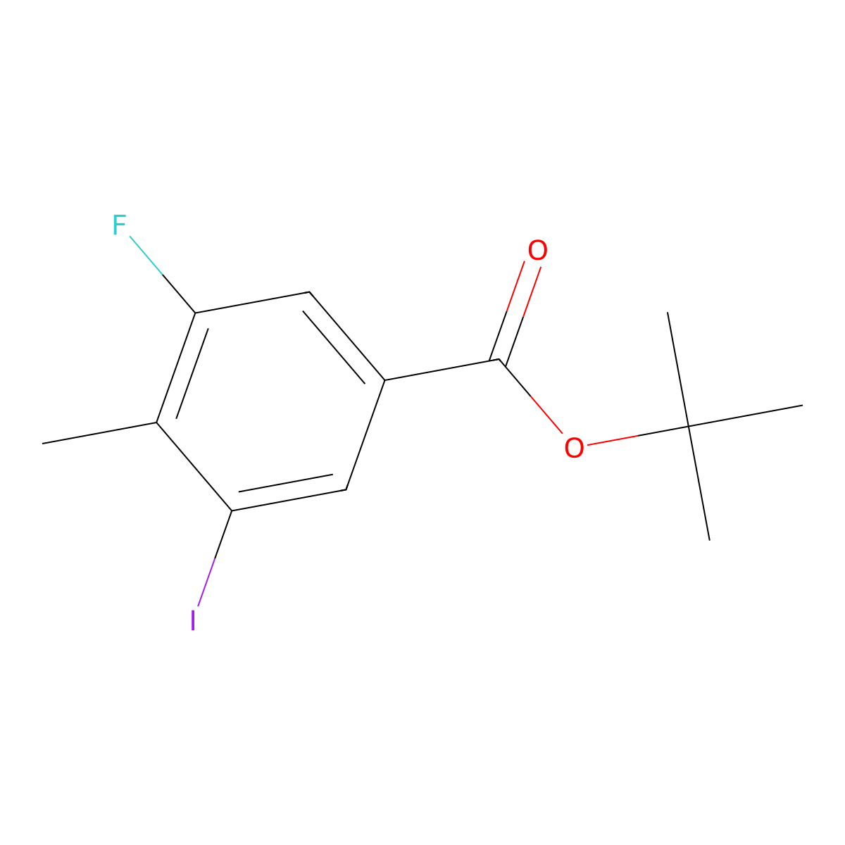 1,1-Dimethylethyl 3-fluoro-5-iodo-4-methylbenzoate molecular structure, CAS 861905-85-3