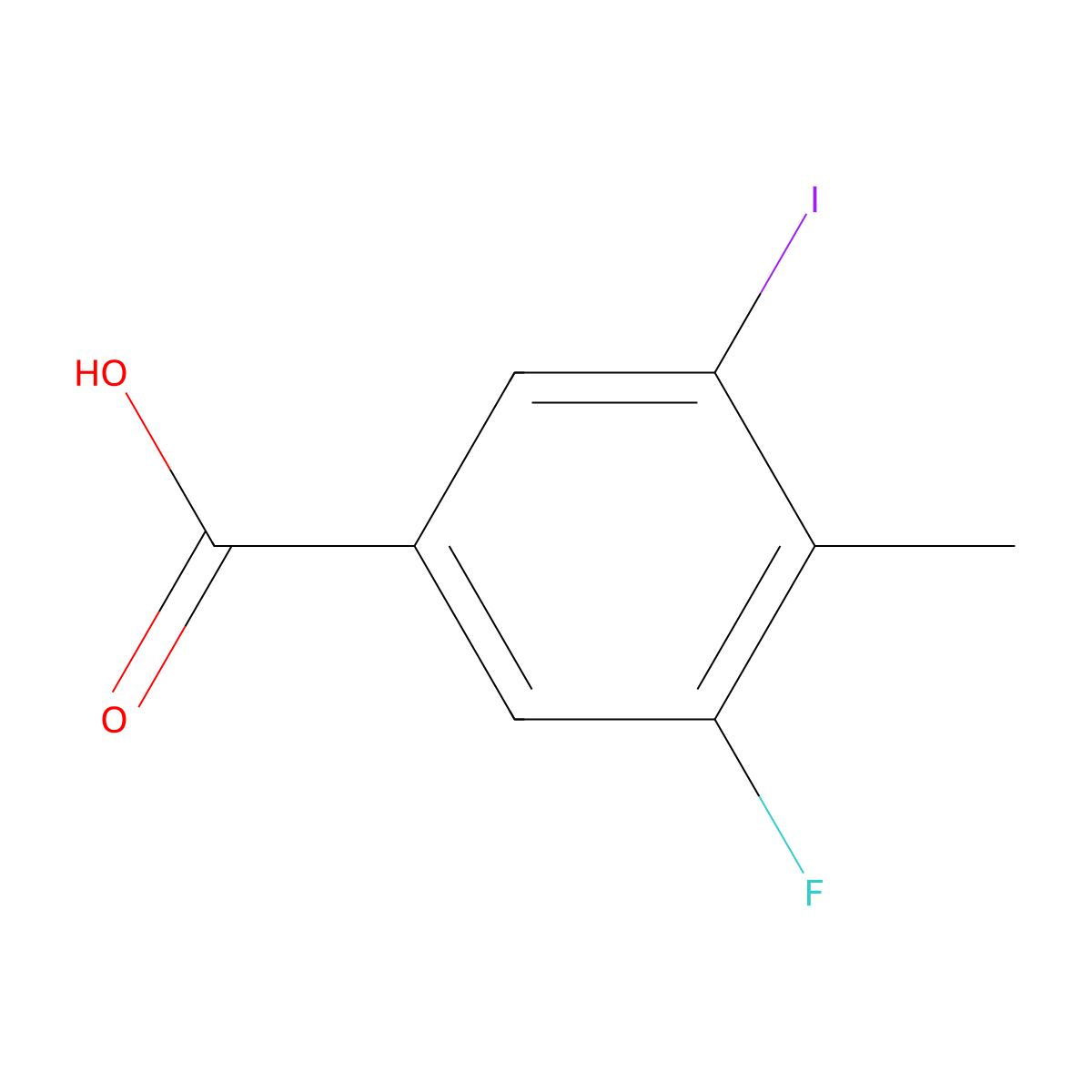 3-Fluoro-5-iodo-4-methylbenzoic acid molecular structure, CAS 861905-94-4